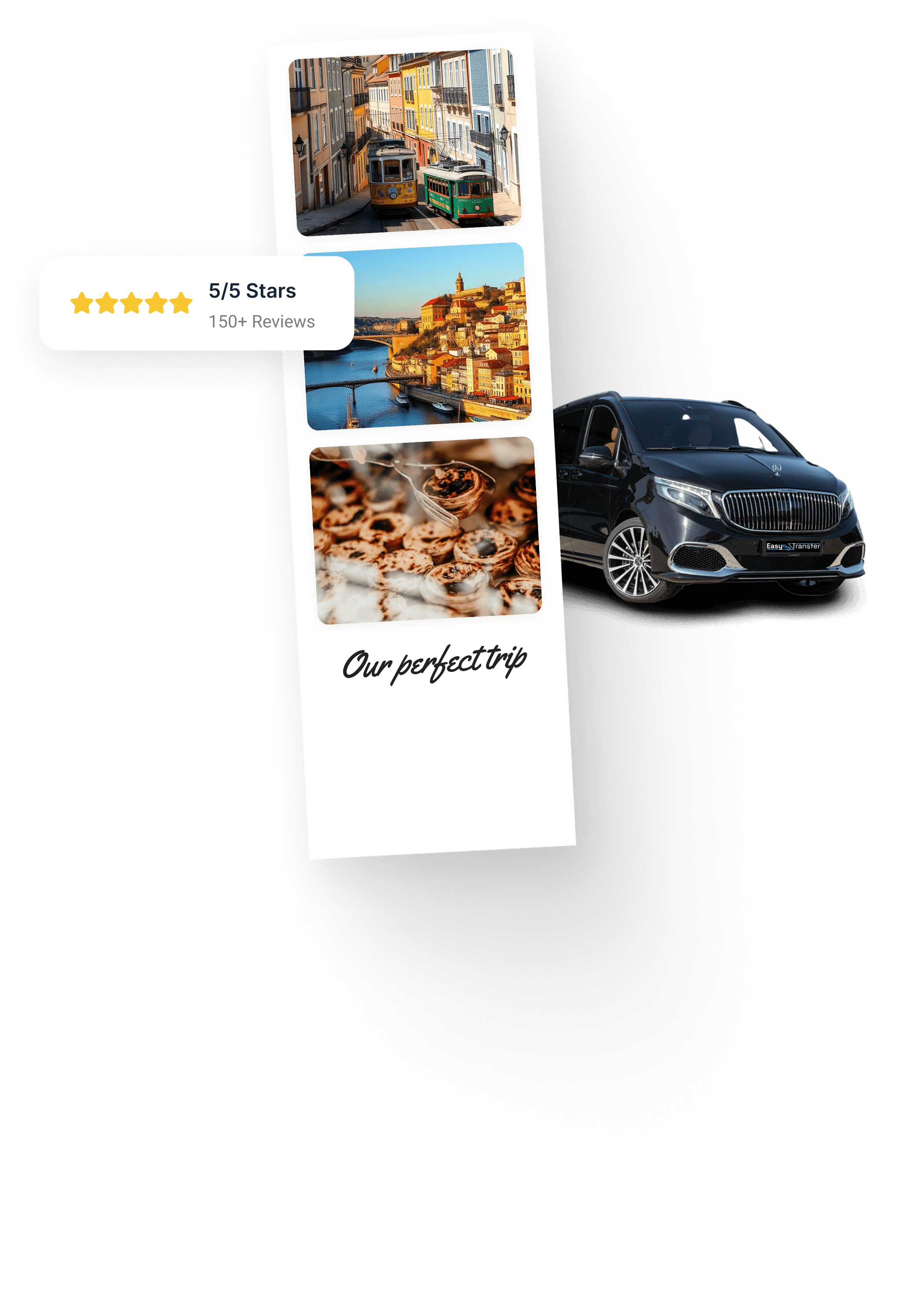 A nossa viagem perfeita - galeria de fotos com veículo premium