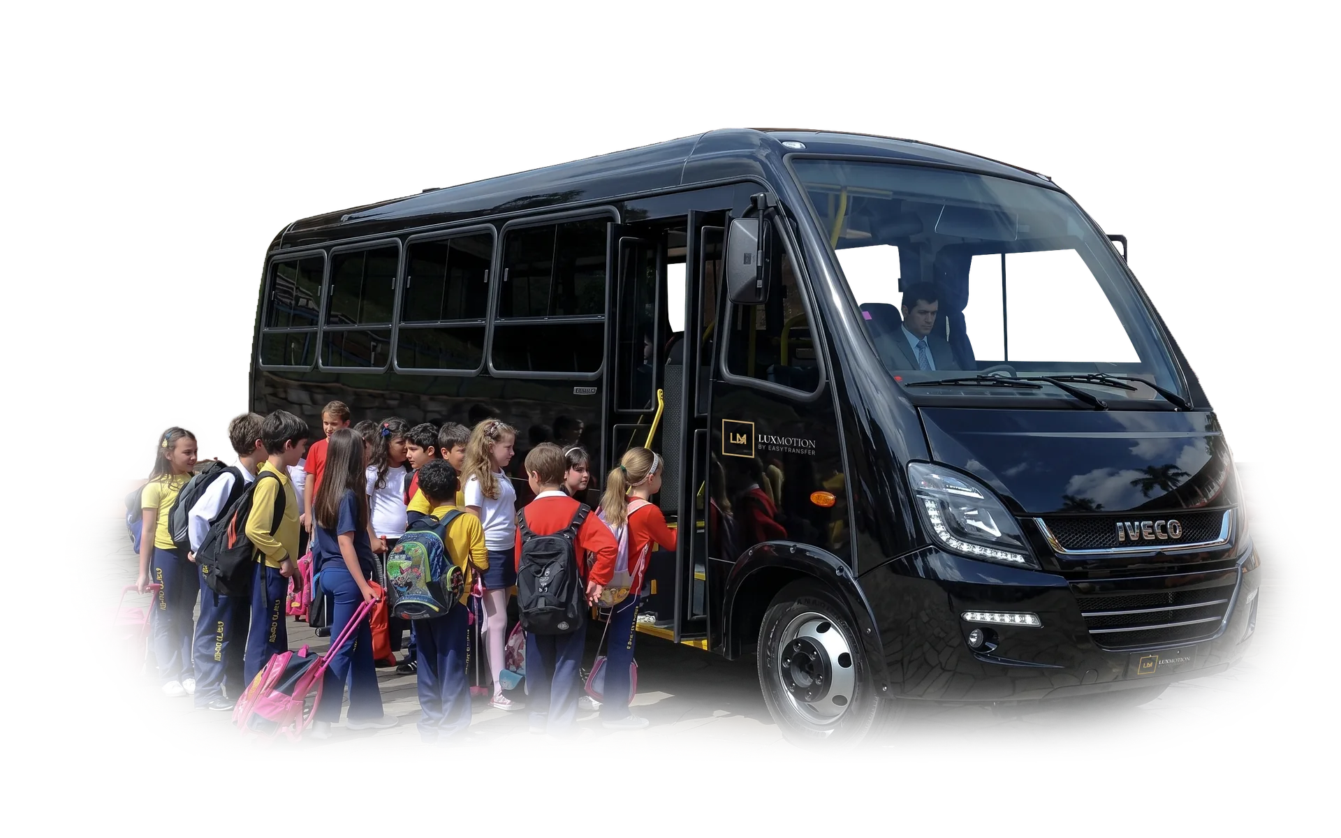 Children boarding the LuxMotion school bus